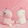 Creative squinting unicorn Dudu Beast, seven-color patting color-changing night light, USB charging silicone lamp, expression lamp Specification image